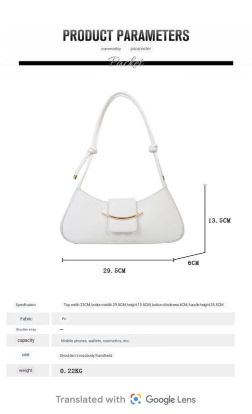 Elegant White Shoulder Bag - Image 6